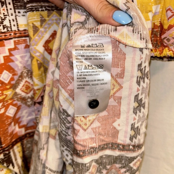 Canyon Retreat Mesa Woven Printed Tiered Midi Dress Size Small - Picture 4 of 6